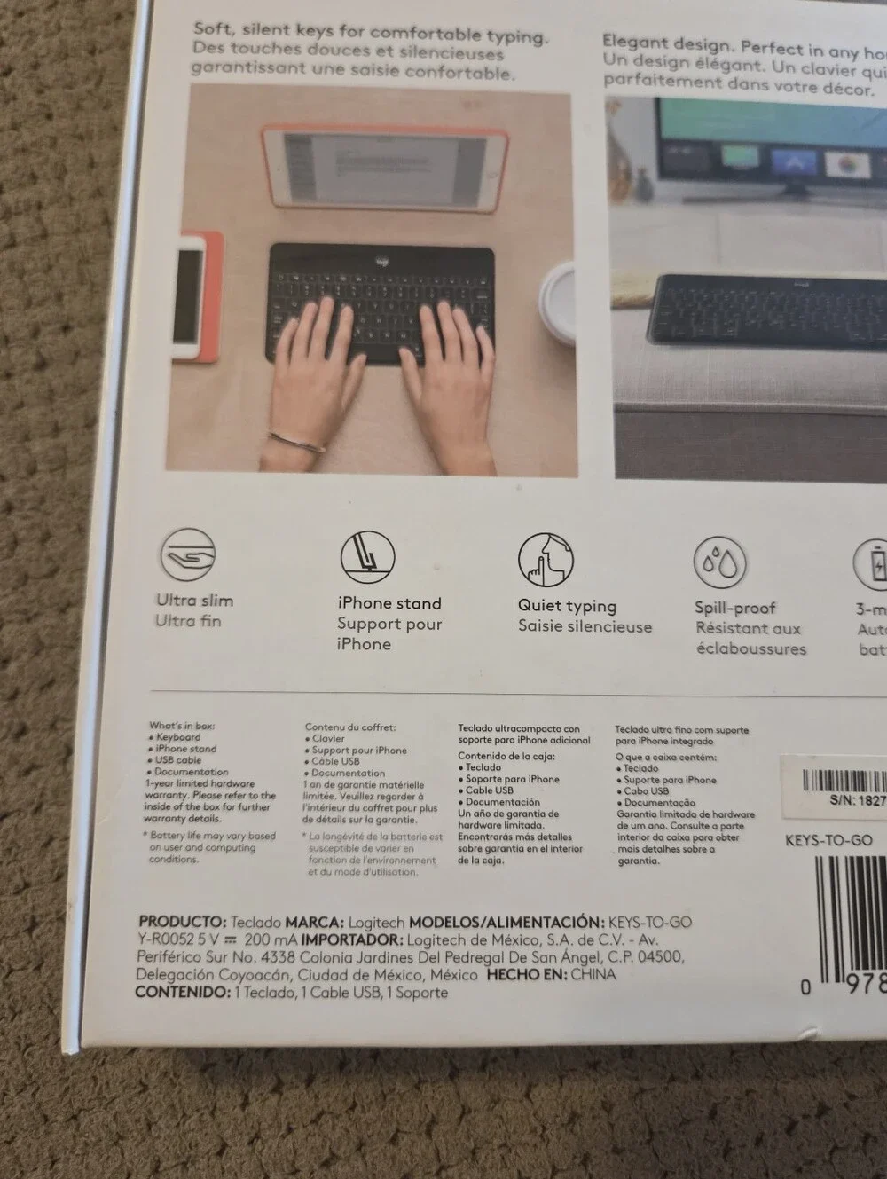 Logitech 920-006701 Keys-to-go Apple iPad, iPhone, Apple TV Portable keyboard